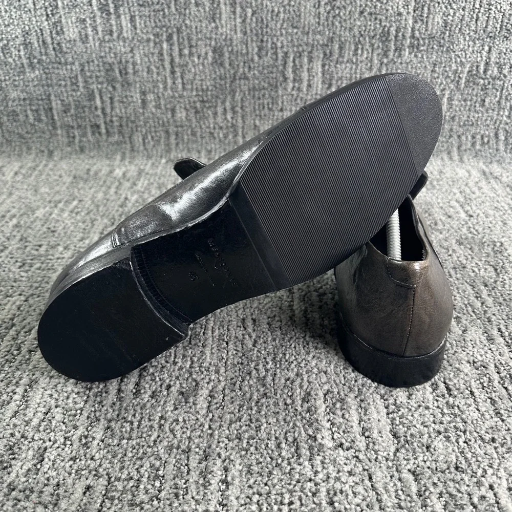 Measponte Loafers Mens Size 45 Grey Brown Italian Leather Cap Toe Made in Italy